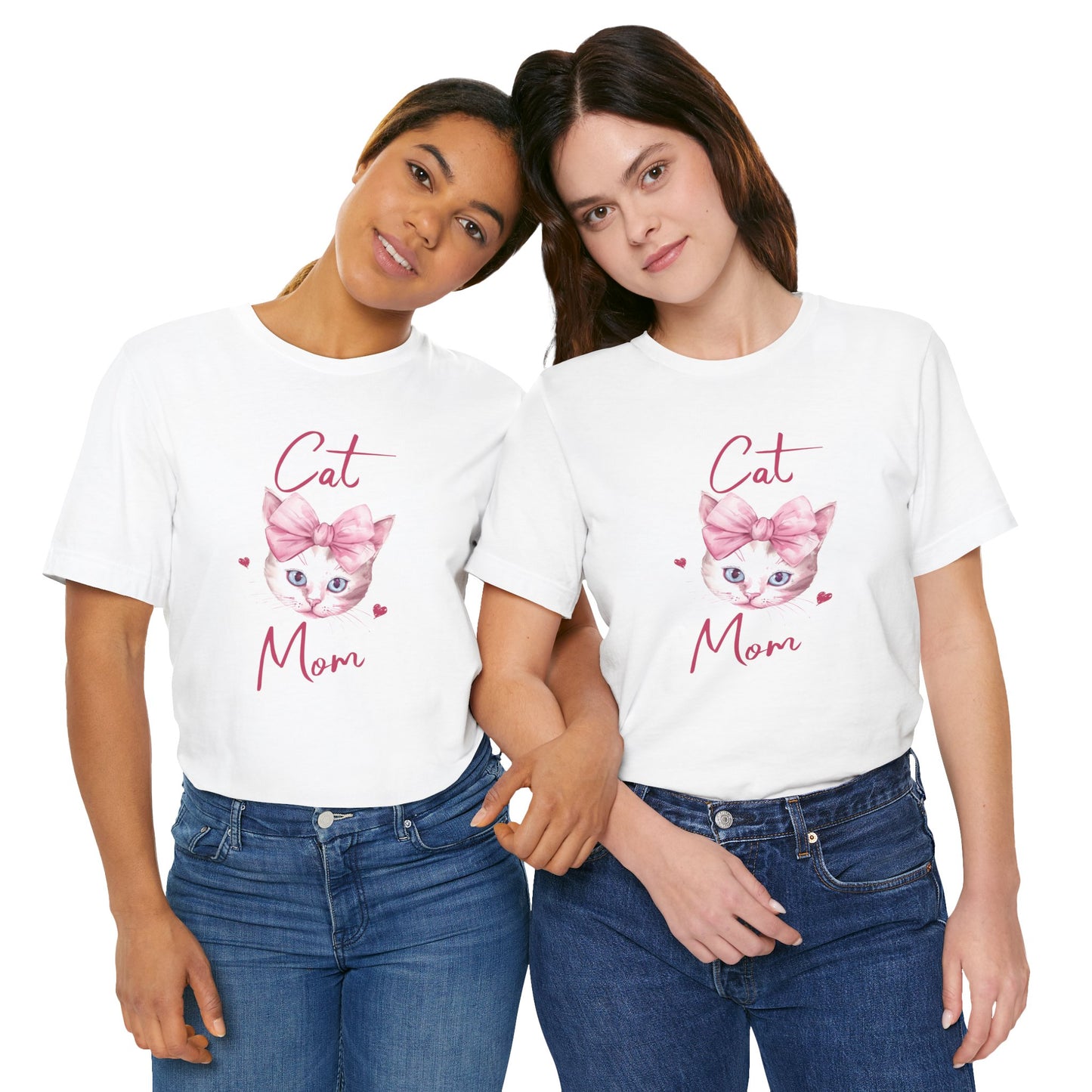 Cat Mom T-Shirt – Cute Pink Cat Lover Tee for Women
