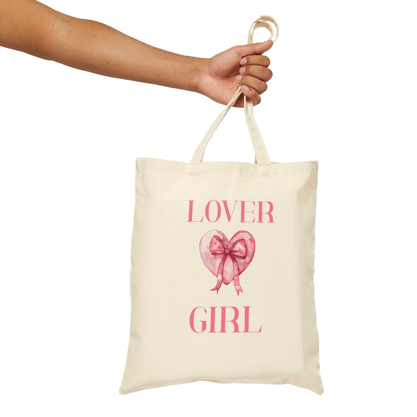 Lover Girl Tote Bag – Coquette Pink Canvas Tote