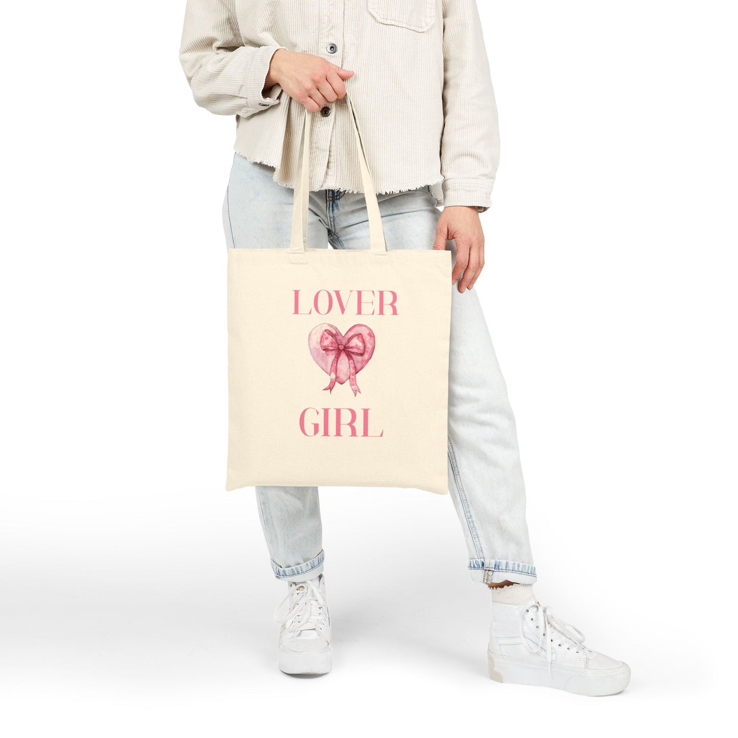 Lover Girl Tote Bag – Coquette Pink Canvas Tote