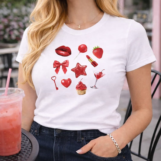 Red Feminine Icon Graphic Tee