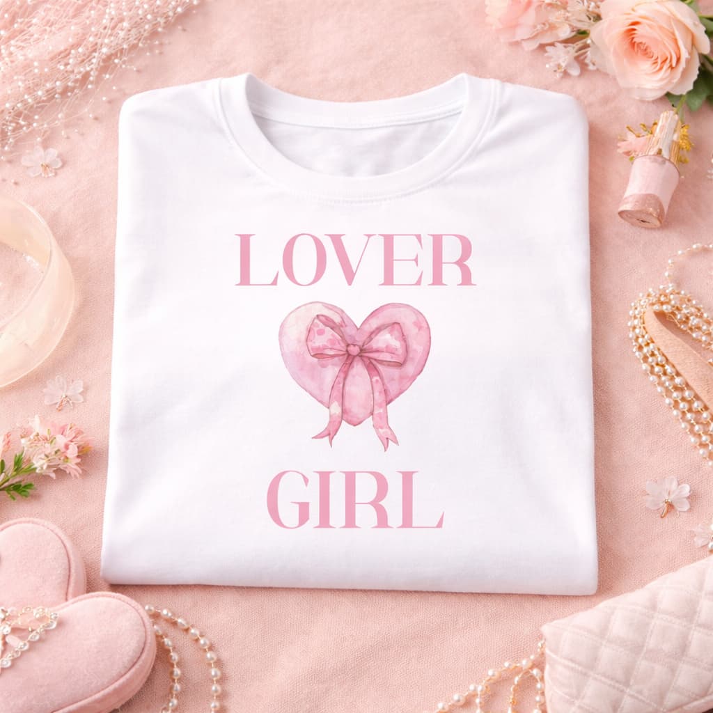 LOVER GIRL Tee – Coquette Valentine’s Graphic T-Shirt