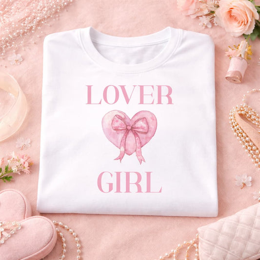 LOVER GIRL Tee – Coquette Valentine’s Graphic T-Shirt