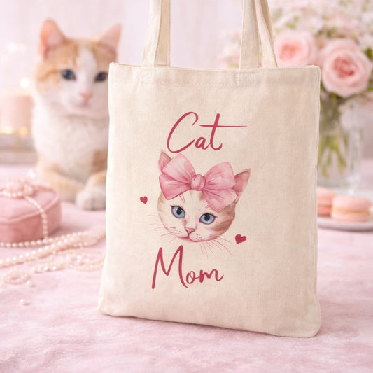 Cat Mom Tote Bag – Cute Canvas Tote for Cat Lovers