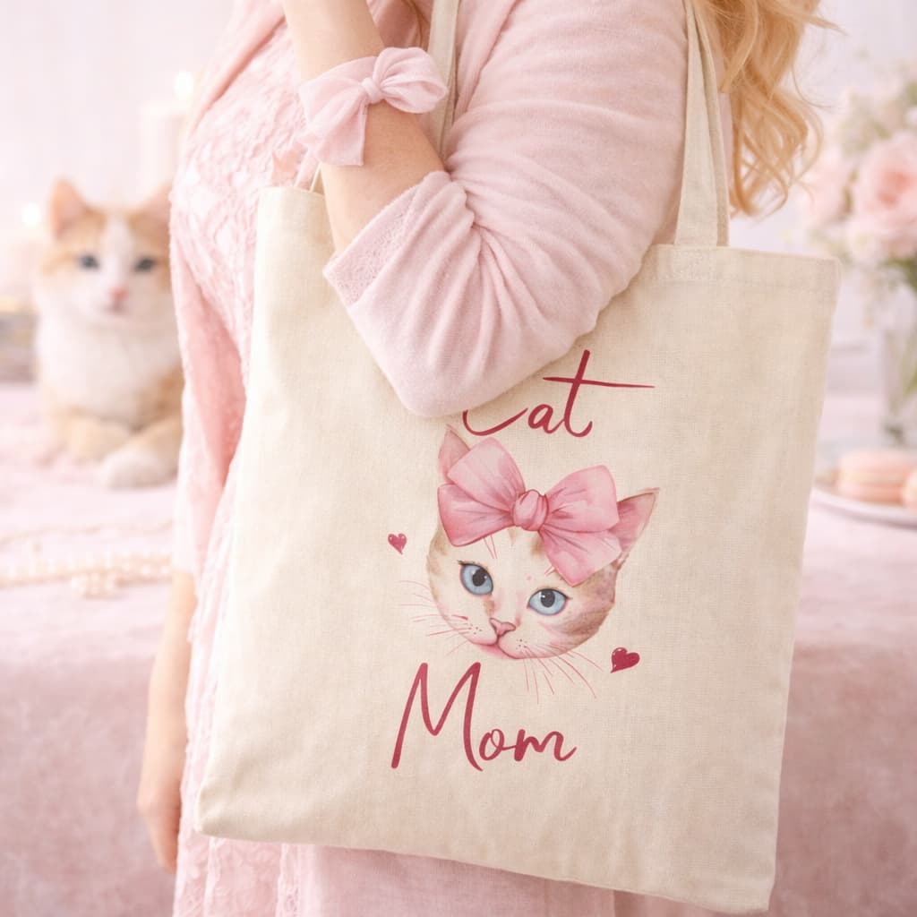 Cat Mom Tote Bag – Cute Canvas Tote for Cat Lovers