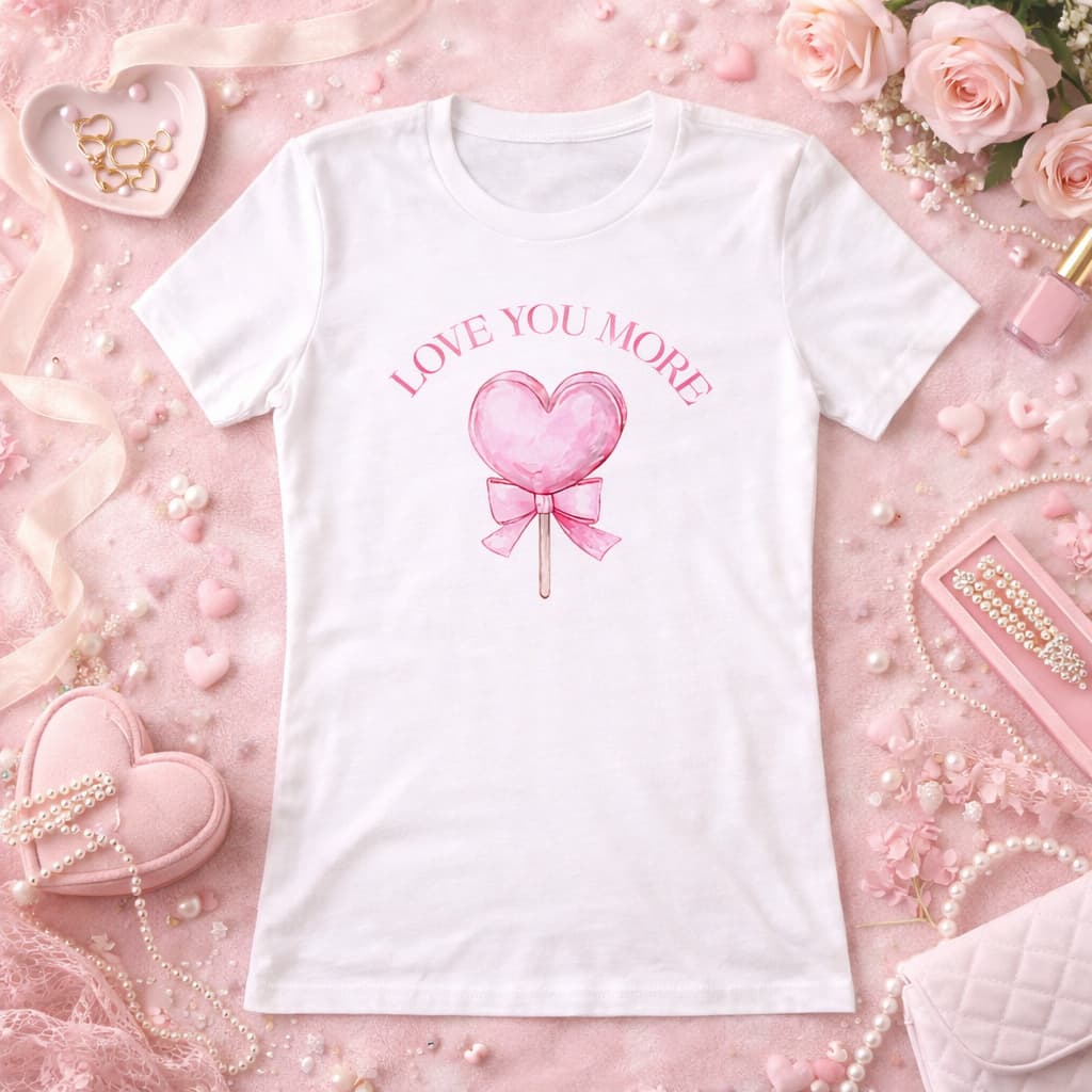 Love You More Heart Lollipop Tee