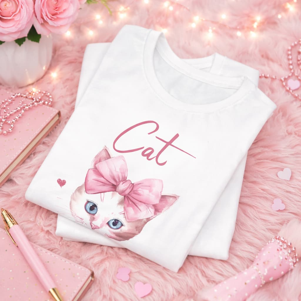 Cat Mom T-Shirt – Cute Pink Cat Lover Tee for Women