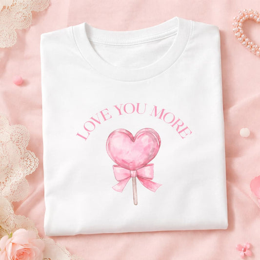 Love You More Heart Lollipop Tee