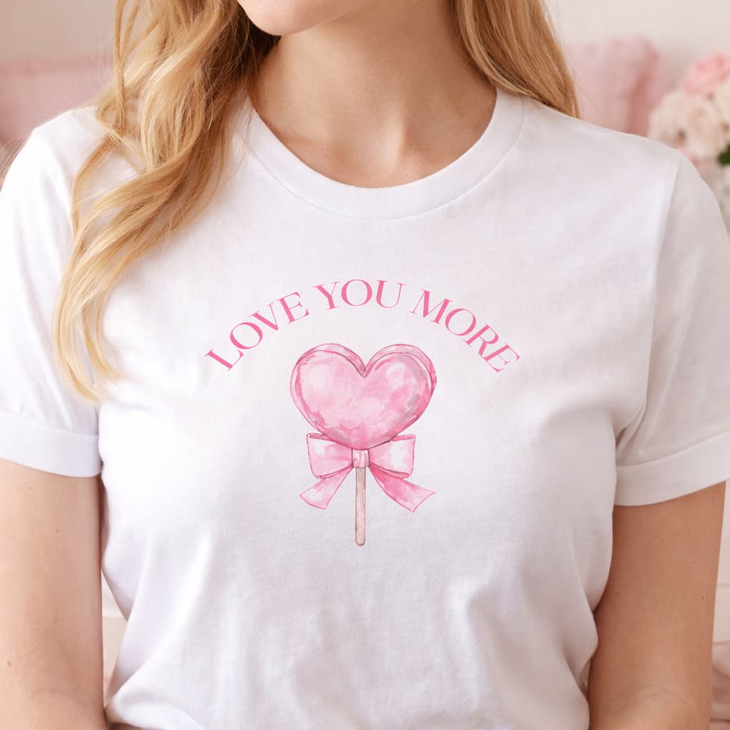 Love You More Heart Lollipop Tee