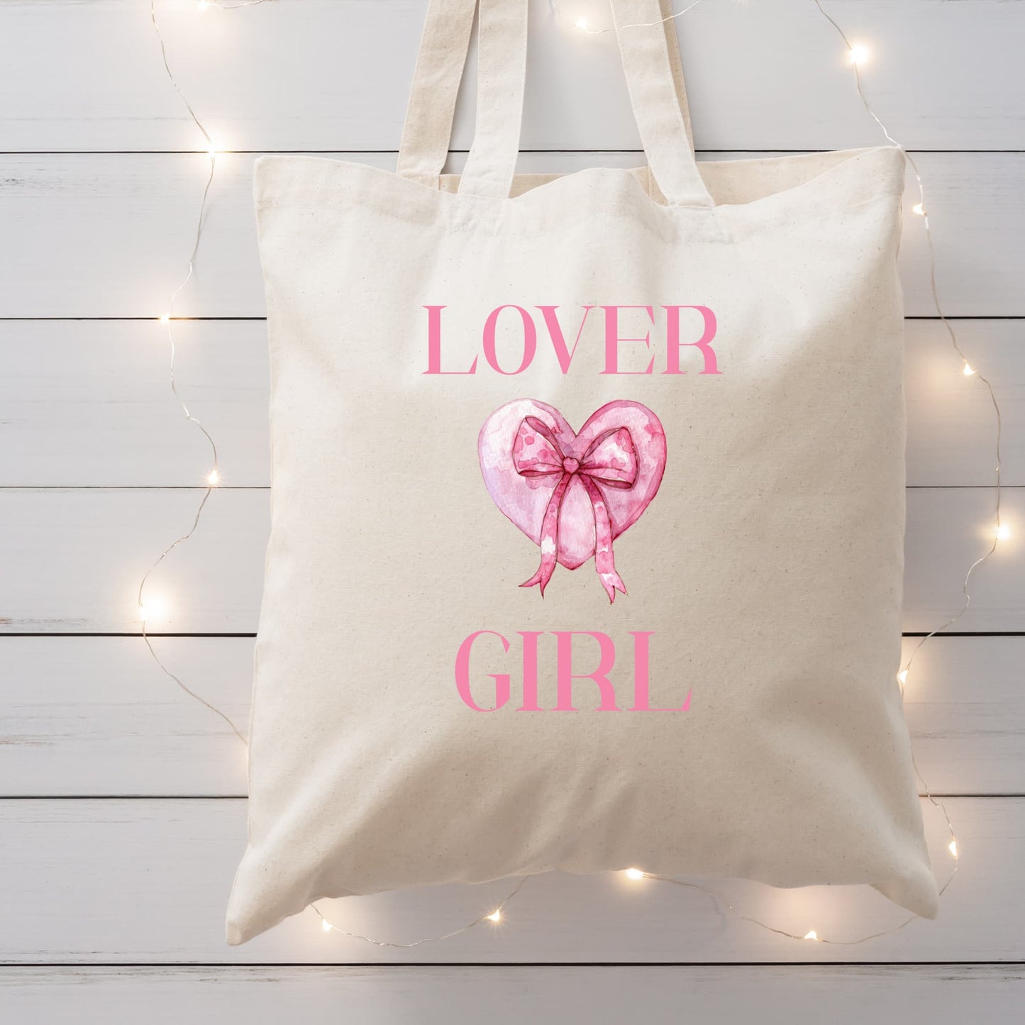 Lover Girl Tote Bag – Coquette Pink Canvas Tote